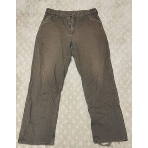 Vintage Carhartt Men's 34x30 Canvas Work Dungarees Carpenter Pants Brown